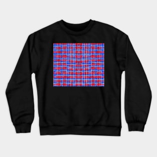 Red White and Blue Aesthetic Tartan Pattern - Patriotic Plaid Quilt 3 Crewneck Sweatshirt